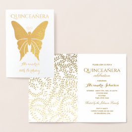 Elegante Gold Quinceanera Einladung