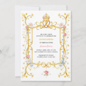 Elegante Gold Quinceñera Royal Birthday Party Einladung (Vorderseite)