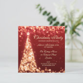 Elegante Gold & Red Christmas Holiday Party Einladung (Stehend Vorderseite)