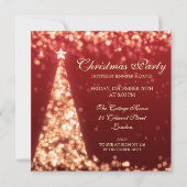 Elegante Gold & Red Christmas Holiday Party Einladung (Vorderseite)