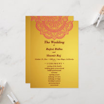 Elegante Gold Red Indian Paisley Hochzeitfeier