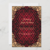 Elegante Gold Red Princess Crown Baby Shower Einladung (Rückseite)