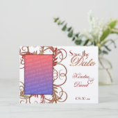 Elegante Gold Red "Save the Date" Blüh Cards Save The Date (Stehend Vorderseite)