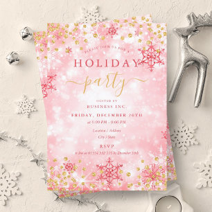 Elegante Gold Red Xmas Winter Company Urlaub Einladung