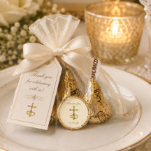 Elegante Gold Religious Catholic Wedding Rings