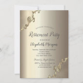 Elegante Gold Retro Border Retirement Einladung (Vorderseite)