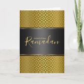 Elegante Gold Rhombus Muster Ramadan Grußkarte Dankeskarte (Vorderseite)