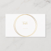 Elegante Gold Rings Tischnummer Card Platzkarte (Vorderseite)