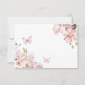 Elegante Gold Rosa Floral Mis Quince Dankeskarte (Rückseite)