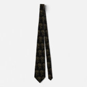 Elegante Gold Rose auf Black Wedding Neck Tie Krawatte (Vorderseite)