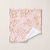 Elegante Gold-Rose Badhandtuch Set (Waschlappen)