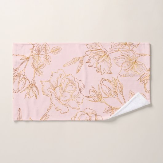 Elegante Gold-Rose Badhandtuch Set (Handtuch)