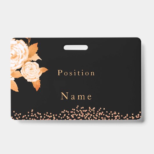 Elegante Gold Rose Black Ausweis (Vorderseite)