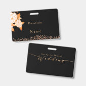 Elegante Gold Rose Black Ausweis (Vorder- & Rückseite)
