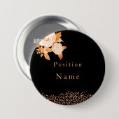 Elegante Gold Rose Black Button (Vorne & Hinten)