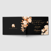 Elegante Gold Rose Black Wedding Gästebuch (Voll)