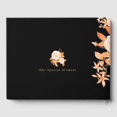 Elegante Gold Rose Black Wedding Gästebuch (Rückseite)