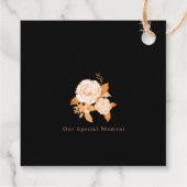 Elegante Gold Rose Black Wedding Geschenkanhänger (Rückseite)