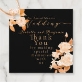 Elegante Gold Rose Black Wedding Geschenkanhänger (Vorderseite)