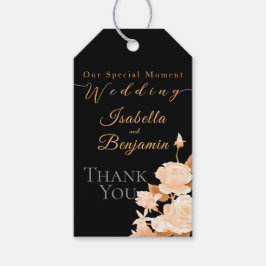 Elegante Gold Rose Black Wedding Geschenkanhänger