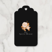 Elegante Gold Rose Black Wedding Geschenkanhänger (Rückseite)