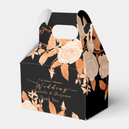 Elegante Gold Rose Black Wedding Geschenkschachtel