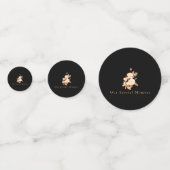 Elegante Gold Rose Black Wedding Konfetti (Rückseiten)