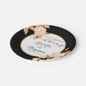 Elegante Gold Rose Black Wedding Pappteller (Schrägansicht)