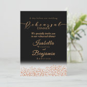 Elegante Gold Rose Black Wedding Probe (Stehend Vorderseite)
