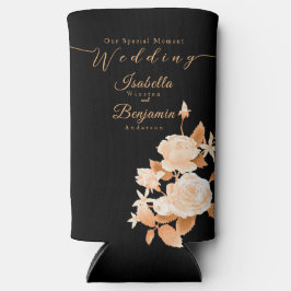 Elegante Gold Rose Black Wedding Selters Dosenkühler