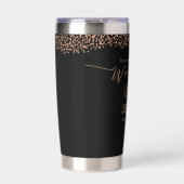 Elegante Gold Rose Black Wedding Thermobecher (Vorderseite)