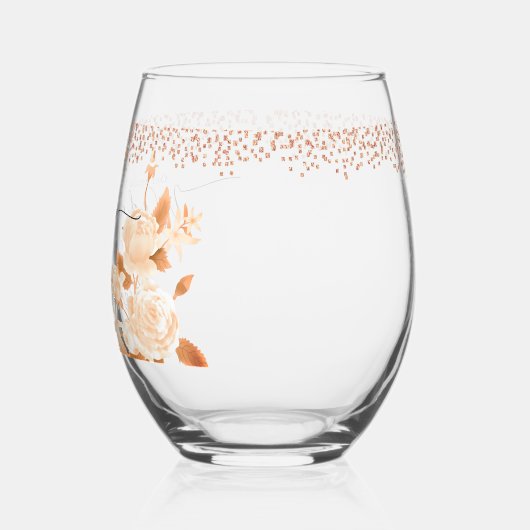 Elegante Gold Rose Black Wedding Weinglas Ohne Stiel (Links)