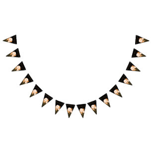 Elegante Gold Rose Black Wedding Wimpelkette