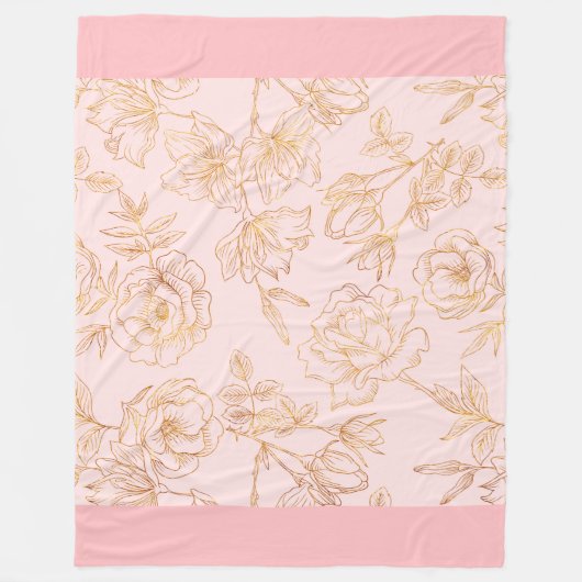 Elegante Gold-Rose Fleecedecke (Vorderseite)