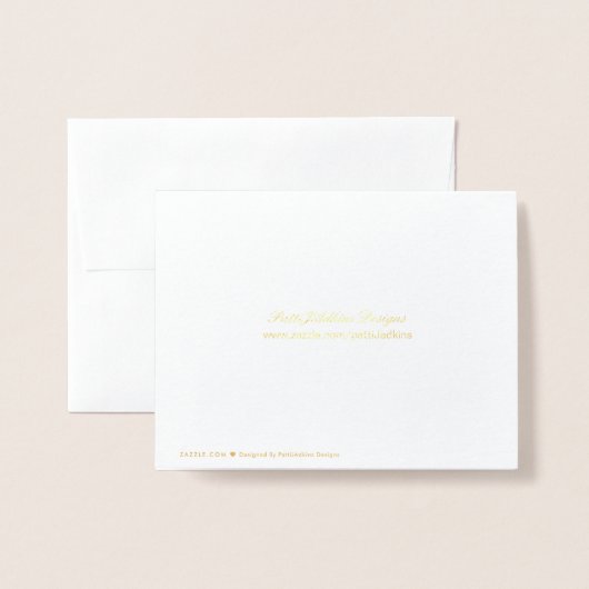 Elegante Gold-Rose Folienkarte (Rückseite mit Umschlag)