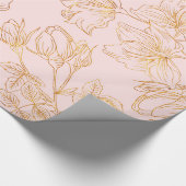 Elegante Gold-Rose Geschenkpapier (Ecke)