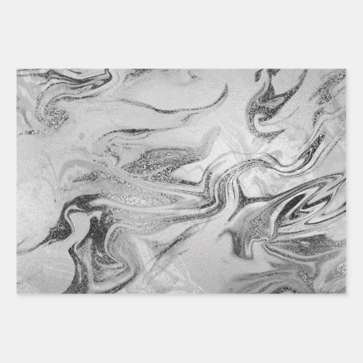 Elegante Gold Rose Gold Silbermarmor Geschenkpapier Set (Vorderseite 2)