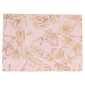 Elegante Gold-Rose Große Geschenktüte (Rückseite)