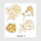 Elegante Gold Rose Hochzeitsticker Aufkleber (Blatt)