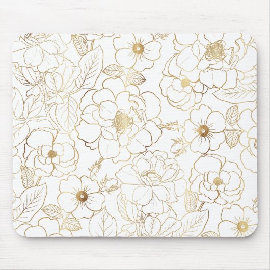 Elegante Gold Rose Kunst, Dichtung und Musik Mousepad (Vorne)
