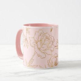 Elegante Gold-Rose Tasse