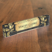 Elegante Gold Rose und Black Financial Advisor Des Namensplakette (Seite)