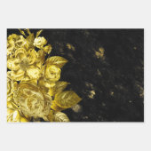 Elegante Gold-Rose und schwarzer Marmor Geschenkpapier Set (Vorderseite)