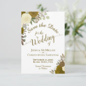 Elegante Gold Rose Wasserfarben Boho Hochzeit Save The Date (Stehend Vorderseite)