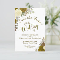 Elegante Gold Rose Wasserfarben Boho Hochzeit