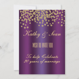 Elegante Gold & Royal Lila 12x18 Invitation Card Einladung