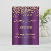 Elegante Gold & Royal Lila 12x18 Invitation Card Einladung (Stehend Vorderseite)