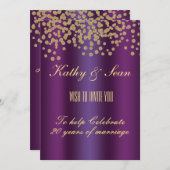 Elegante Gold & Royal Lila 12x18 Invitation Card Einladung (Vorne/Hinten)