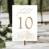 Elegante Gold Rustic Barn Wedding Tischnummer
