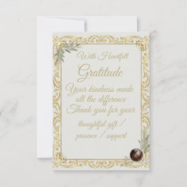 Elegante Gold-Salbei-Feiertags-Dankeschön-Karte Dankeskarte
